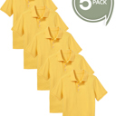 Yellow (5-Pack) 5 5-Pack School Uniform Tagless Polo Tshirt for Little Boys & Big Boys